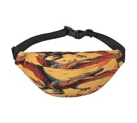 Riñonera multifuncional de dinosaurios voladores, libera tus manos, cierre de cremallera, se puede cruzar y atar alrededor de la cintura, mochila de viaje para montañismo, correr, color negro, talla
