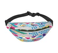 Riñonera multifuncional de flamenco y piscina, libera tus manos, cierre de cremallera, se puede cruzar y atar alrededor de la cintura, mochila de viaje para montañismo, correr, negro, talla única,