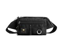 Riñonera multifuncional de gran capacidad con correa ajustable, bolsa de cinturón multicapa para mujer y hombre, Black