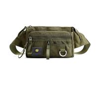Riñonera multifuncional de gran capacidad con correa ajustable, bolsa de cinturón multicapa para mujer y hombre, Verde militar