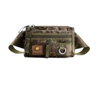 Riñonera multifuncional de gran capacidad con correa ajustable, bolsa de cinturón multicapa para mujer y hombre, Leaves Camouflage Co
