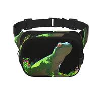 Riñonera multifuncional estampada con diseño de lagarto mirando hacia el cielo, bolsa de mensajero unisex de moda, bolsa de almacenamiento deportiva de viaje