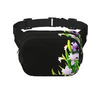 Riñonera multifuncional estampada con flores de iris en plena floración, bolsa de mensajero unisex de moda, bolsa de almacenamiento deportiva de viaje
