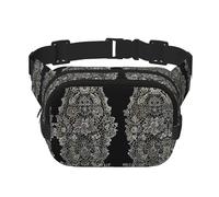 Riñonera multifuncional impresa con fondo de encaje, bolsa de mensajero unisex de moda, bolsa de almacenamiento deportiva de viaje