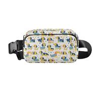 Riñonera multiusos con patrones tradicionales asiáticos sin costuras con correa ajustable para ciclismo, senderismo, gimnasio, Dachshund Dreams Of A Bone, 1 Size
