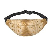 Riñonera navideña de seda dorada resistente al agua, riñonera para correr para mujer con opciones de uso versátiles, práctico agujero para auriculares, ideal para viajes y entrenamiento, para mujeres