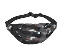 Riñonera negra con diseño de corazón misterioso. Ligero e impermeable, adecuado para viajes y uso diario, diseño de moda, para hombres y mujeres.