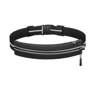 Riñonera Negra Deportiva Impermeable para Correr, Ciclismo y Deportes al Aire Libre - Reflectante con Bolsillo para Teléfono Móvil - 7.5 Pulgadas, Minimalista