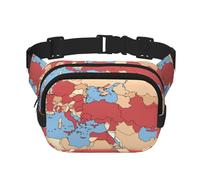 Riñonera negra grande con estampado de mapa regional de Turquía para mujer, riñonera cruzada de nailon a la moda, Negro -, Talla única