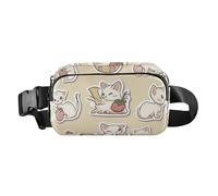 Riñonera neutra de Pascua Cornish Rex Cats para mujeres, hombres, adolescentes, gran capacidad con correa ajustable para viajes, vacaciones, correr, Pascua Cornish Rex gatos neutro, 1 size