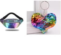 Riñonera niña infantil 1 unidad, bolso de cintura brillante 22x12x7cm color arcoíris para paseo vacaciones regalos cumpleaños ajustable moda casual uso diario