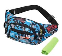 Riñonera Niño Riñoneras para Niños 1pcs Infantil Camuflaje Resistente Agua Bolsa Adolescente Cremallera de Tela Nylon Ciclismo Vacaciones Camping Senderismo Almacenamiento Correas Hombro Ajustables