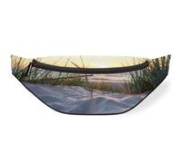 Riñonera Ocean Beach Sunset para mujeres, hombres, niñas, niños, playa, playa, riñonera, bolsa de cinturón para viajes, deportes, correr, color, M