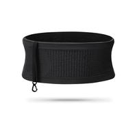 Riñonera oculta transpirable de punto para correr, alta elasticidad, transpirable, deportiva, para senderismo, pasear a los perros, Negro L