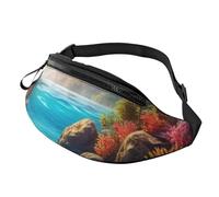 Riñonera Paisaje Marino Submarino Colorido En 3D con Peces Tropicales Impresos Bolsos Bandolera Cinturón Ajustable Fanny Pack Casual Bandoleras para Senderismo Camping Viajes