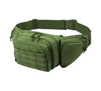 Riñonera para campamento con 5 bolsillos, multifuncional, correa ajustable, perfecta para deportes, viajes, correr y acampar, organizador todo en uno, Verde ejército