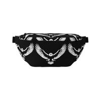 Riñonera para correr con águila negra y blanca, soporte para teléfono sin rebote para gimnasio, bolsa cruzada impermeable con correa ajustable