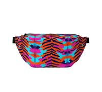 Riñonera para correr con diseño de rayas retro, soporte para teléfono sin rebote para gimnasio, bolsa cruzada impermeable con correa ajustable