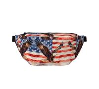 Riñonera para correr con insignia de águila veterana, soporte para teléfono sin rebote para gimnasio, bolsa cruzada impermeable con correa ajustable