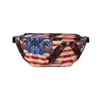 Riñonera para correr con insignia de águila veterana, soporte para teléfono sin rebote para gimnasio, bolsa cruzada impermeable con correa ajustable