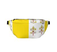 Riñonera para correr con la bandera del Vaticano, soporte para teléfono sin rebote para gimnasio, bolsa cruzada impermeable con correa ajustable