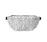 Riñonera para correr con lunares blancos y negros, soporte para teléfono sin rebote para gimnasio, bolsa cruzada impermeable con correa ajustable