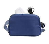 Riñonera para correr, riñonera de nailon, impermeable, bolsa de cinturón delgada, riñonera casual, cinturón de correr para teléfono, 21 x 4,5 x 15 cm, para correr, viajar, senderismo, caminar, azul