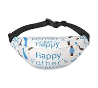 Riñonera para el Día del Padre Love Dad, tamaño grande con 3 bolsillos con cremallera. Puedes llevar teléfonos móviles de todos los tamaños para ejercicio al aire libre, negro, talla única,