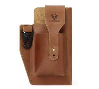 Riñonera para hombre al aire libre, bolsa de teléfono móvil para hombres, bolsa de cinturón multifuncional, bolsa de teléfono de mediana edad, bolsa deportiva, marrón claro