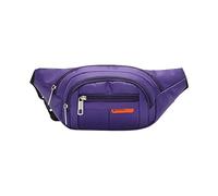 Riñonera para hombre y mujer, bolso de mensajero informal para teléfono móvil fuera de casa, bolso estampado ajustado al aire libre, morado, talla única