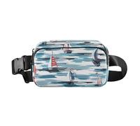 Riñonera para hombre y mujer, cartera de viaje, mini bolsa cruzada de moda con correa ajustable para viajes, correr, senderismo, cepillo de verano, barco, Brush Summer Boat, 1 Size