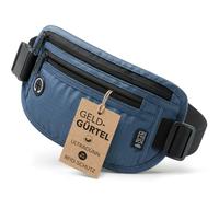 Riñonera para hombre y mujer con protección RFID, antirrobo, impermeable, correa ajustable 44,5 - 79,5 cm, 2 modos de transporte, riñonera de viaje, deporte, festival, exterior, color azul