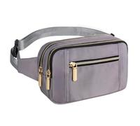 Riñonera para hombre y mujer, elegante riñonera para festivales con cinturón ajustable con varios bolsillos, hip bum bag cintura Fanny Pack para correr, deportes, pasear perros, gris, Talla única