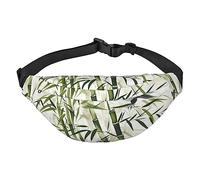 Riñonera para hombres y mujeres, bolsa de cintura cruzada con estampado de peces, pájaros y hojas de bambú, bolsa de cinturón para entrenamiento, deportes, viajes, Como se muestra en la imagen, Talla