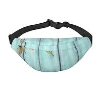 Riñonera para hombres y mujeres, bolsa de cintura cruzada verde azulado, puerta de granero, estampado floral, bolsa de cinturón para entrenamiento, deportes, viajes, Como se muestra en la imagen,
