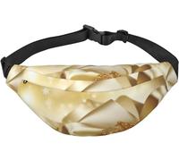 Riñonera para hombres y mujeres, bolsa de cinturón deliciosa y dulce ramen cruzada para viajes, caminar, correr, riñonera, Navidad de seda dorada, Talla única, moda