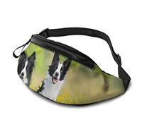 Riñonera para Hombres y Mujeres, Border Collie, riñonera para Perro con cinturón, Bandolera Ajustable, Bandolera, Bandolera, para Viajar, Senderismo, Ciclismo, Correr