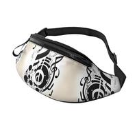 Riñonera para hombres y mujeres, con cinturón ajustable para viajes, deportes, correr. Estampado de guitarra musical, nota musical, One Size