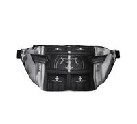 Riñonera para hombres y mujeres con correa ajustable para el hombro, grande, para senderismo, correr, ciclismo, patrones de iglesia majestuosa, color negro, talla única, Black, Talla única