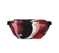 Riñonera para hombres y mujeres con correa ajustable para el hombro, grande, para senderismo, correr, ciclismo, patrones abstractos de Tai Chi, negro, talla única, Black, Talla única