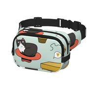 Riñonera para hombres y mujeres, riñonera para senderismo, correr, ciclismo, gimnasio, deportes al aire libre, viajes, bolsa de cinturón para esconder objetos con un lindo gato