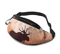 Riñonera para Hombres y Mujeres, Wild Moose Nature Landscape Riñonera con cinturón Ajustable Sling Pocket Crossbody Shoulder Bag Chest Bag para Viajar Senderismo Ciclismo Correr