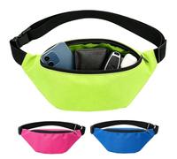 Riñonera para mujer, 3 piezas, impermeable, retro, con cremallera | Riñonera ajustable de color neón para mujer, deportes, viajes, senderismo, correr, festivales
