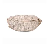 Riñonera para mujer, bolsa de cintura de paja para viajes, playa, bolsa cruzada, bolsa de viaje multifuncional, bolsa de pecho de paja, White, 17 x 14 x 1cm / 6.69 x 5.51 x 0.39in