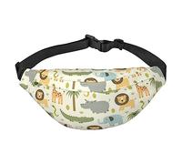 Riñonera para mujer con estampado de animales de safari, riñonera cruzada con correa ajustable, bolsa de cinturón de moda, Como se muestra en la imagen, Talla única, Mochila casual