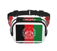 Riñonera para mujer con estampado de bandera de Afganistán con correa ajustable para entrenamiento, correr, senderismo, riñonera cruzada, Black, Talla única