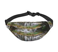 Riñonera para mujer con estampado de cascada y bosque, con correa ajustable, a la moda, Como se muestra en la imagen, Talla única, Mochila casual