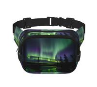 Riñonera para mujer con estampado de luces del norte oscuras, riñonera para uso diario, viajes, al aire libre, correr, caza, para adultos, Negro -, Talla única