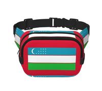 Riñonera para mujer, diseño de bandera de la República de Uzbekistán, riñonera para uso diario, viajes, al aire libre, correr, caza, para adultos, Negro -, Talla única