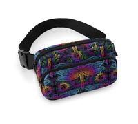 Riñonera para mujer, diseño de mandalas indias, libélulas, bolso cruzado para mujer, riñonera a la moda
